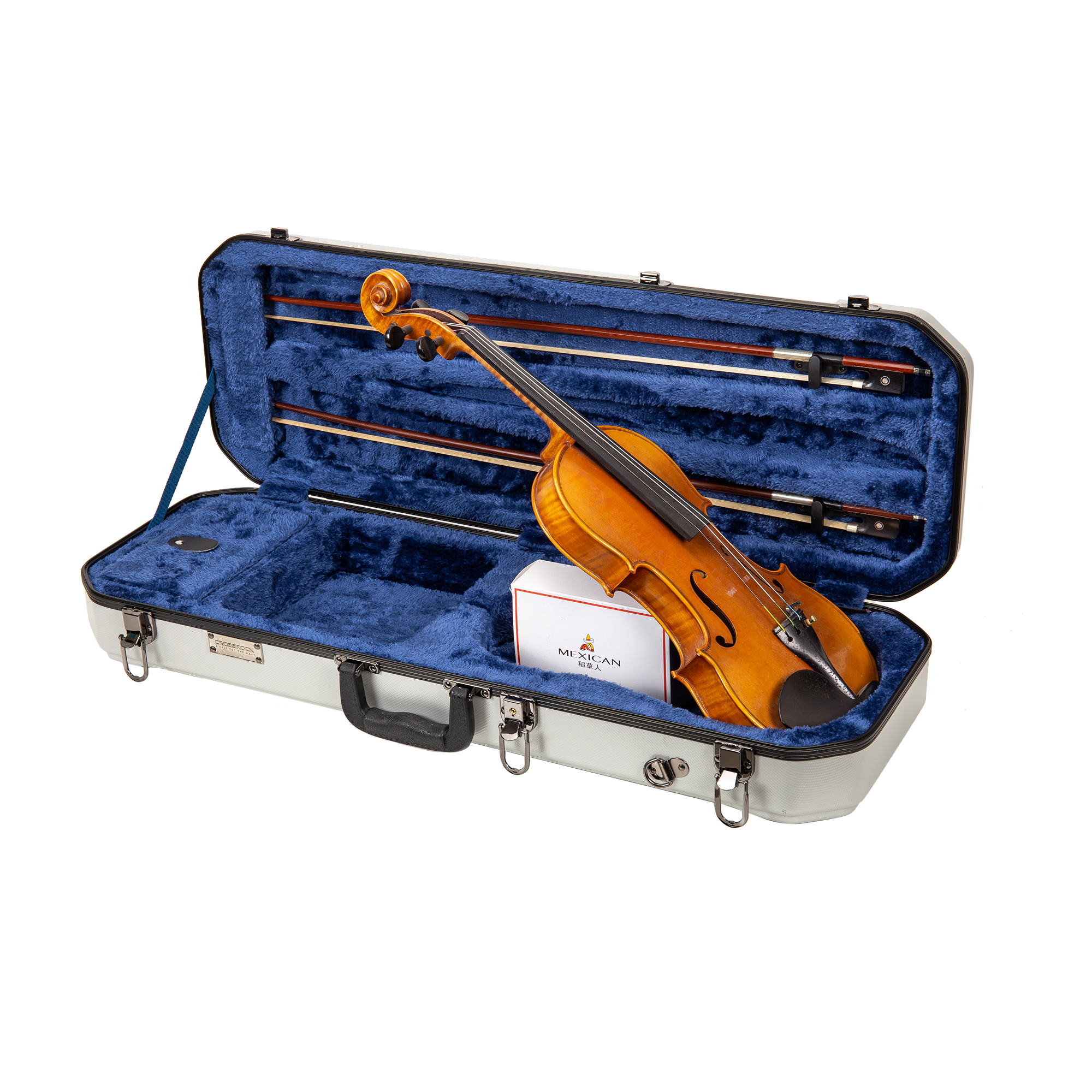 Estuche Crossrock CRA860VFSL Fibra Estireno Rectangular Violín Plateado