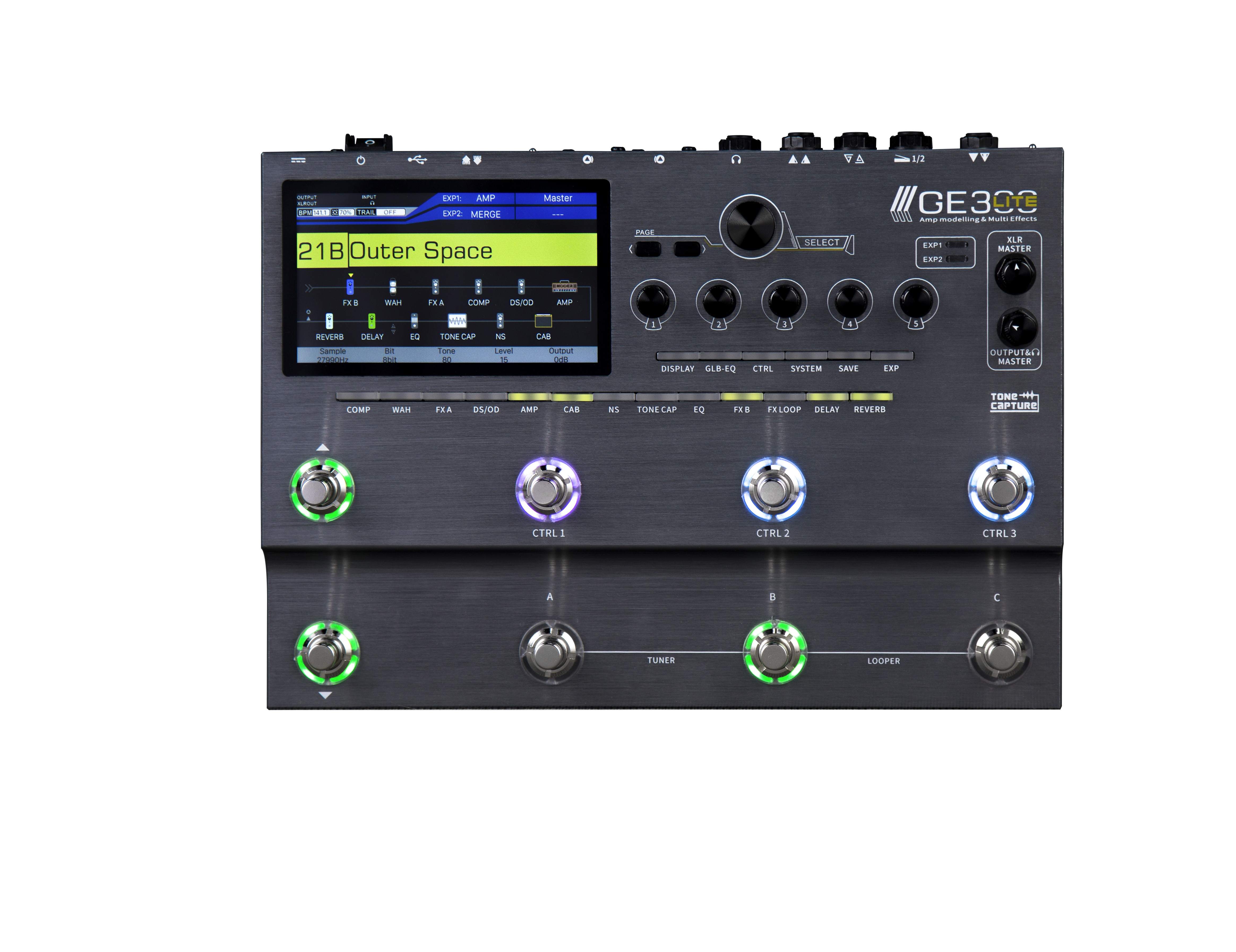 Pedalera Mooer GE300 Lite Pedal Multiefectos